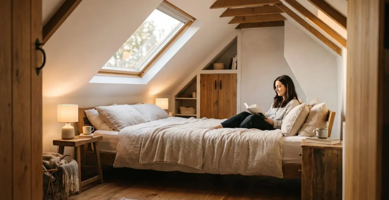 Spacious converted loft bedroom with natural light and modern finishes showcasing UK property value enhancement