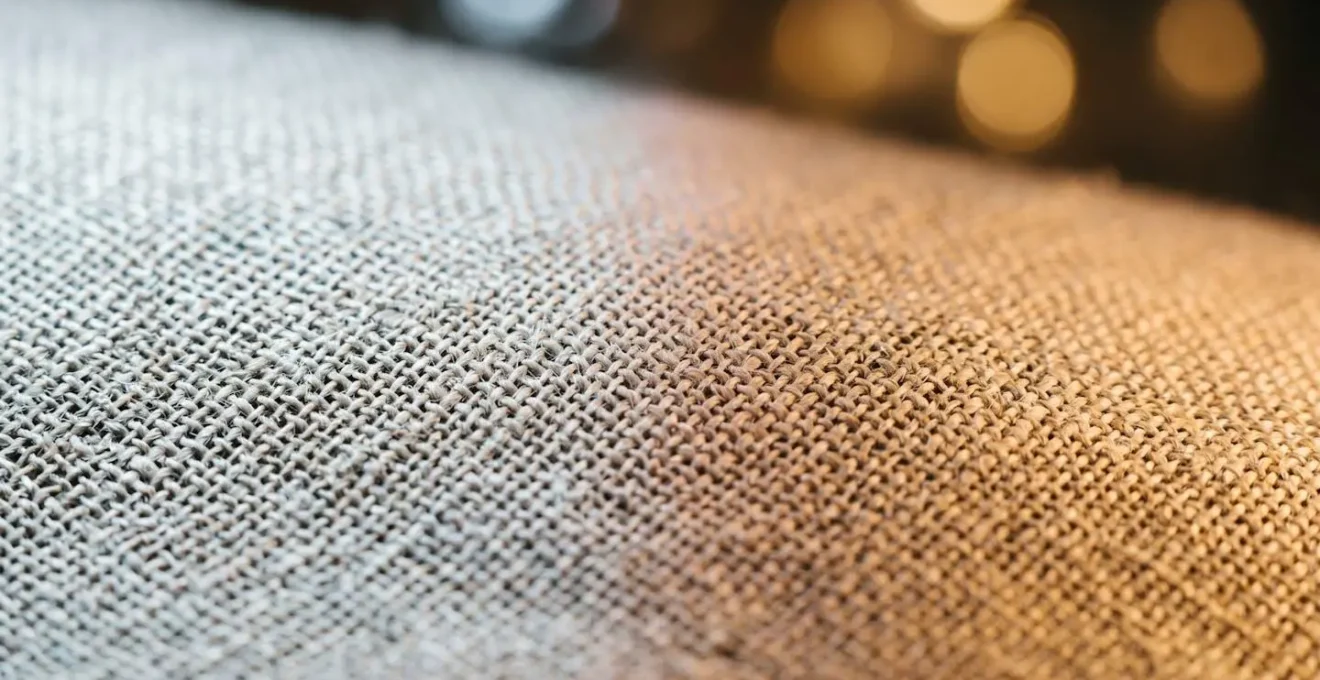 A macro photograph showing the textural difference between a warm amber LED glow and a cool blue-white LED light on a surface.